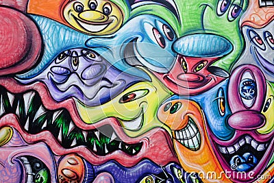 Colourful Graffiti Editorial Stock Photo