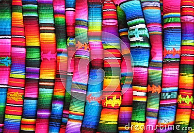 Colourful Guatemalan fabrics Stock Photo