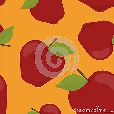 Colourful hand drawn apple pattern Stock Photo