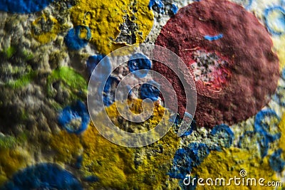 Colourful Hand painted stone Stock Photo