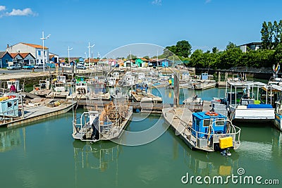 Fishing boats in Oleron harbour Charente Maritime Editorial Stock Photo