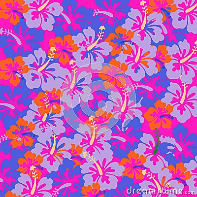 Colourful Hawaiian floral background Stock Photo