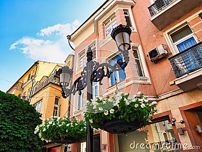 Colourful Historic Buildings, Plovdiv, Romania Stock Photo