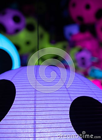 Colourful infinity mirror light installation by Japanese contemporary artist Yayoi Kusama. Photographed in Oslo, Norway. Stock Photo