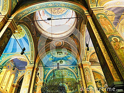 Colourful Interior, Cathedral of Dormition of the Mother of God, Varna, Bulgaria Editorial Stock Photo