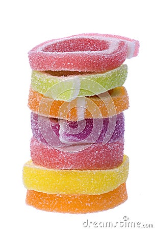 Colourful Jelly Sweets Isolated Stock Photo