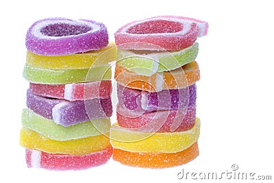 Colourful Jelly Sweets Isolated Stock Photo