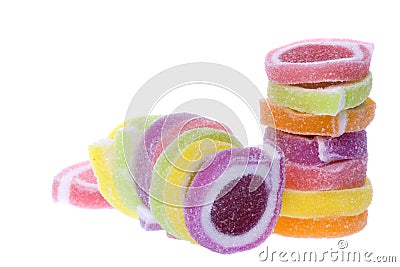 Colourful Jelly Sweets Isolated Stock Photo