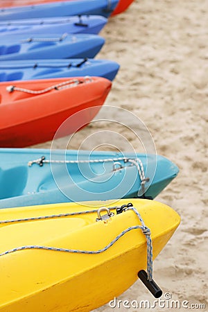 Colourful kayaks Stock Photo