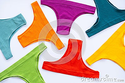 Colourful ladies panties set Stock Photo