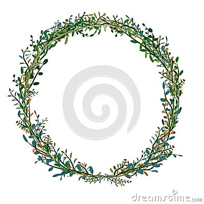Colourful Leaf frame isolated on white background Vector Illustration