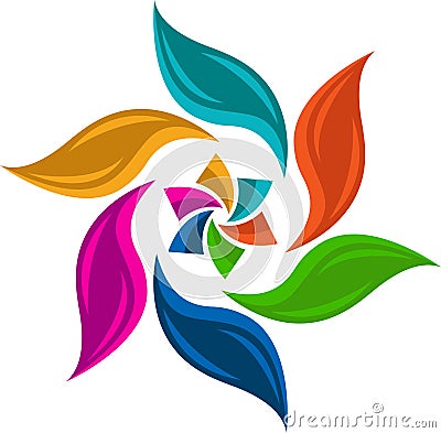 Colourful leaf logo Vector Illustration