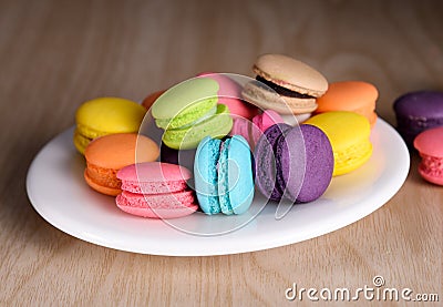 Colourful macaroons or macarons Stock Photo