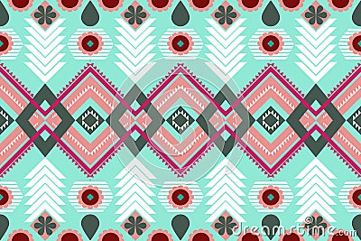 Colourful Morocco ethnic motif seamless pattern with nature traditional background vector Vector Illustration