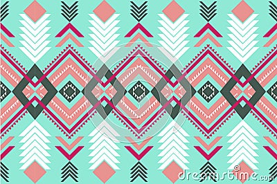 Colourful Morocco ethnic motif seamless pattern with nature traditional background vector Vector Illustration