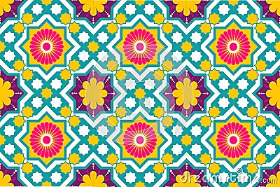 Colourful Morocco and Indian ethnic motif seamless pattern with nature traditional background Design vector Vector Illustration