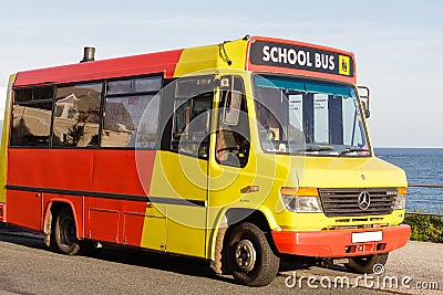 Colourful old school bus Editorial Stock Photo