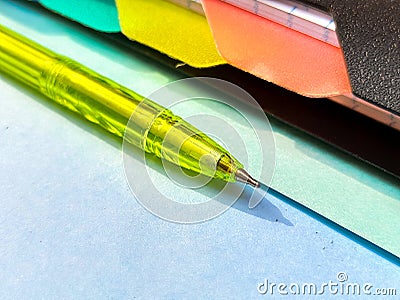 Colourful Pan and Dairy Close up on Duel Colourful background Stock Photo