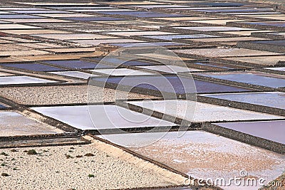 Patterns and structures of colorful salination, Lanzarote, Spain Stock Photo
