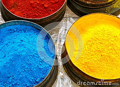 Colourful Pigments Stock Photo