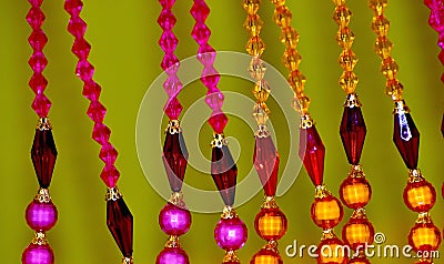 Colourful plastic beads of ladies ornaments Stock Photo