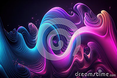 Colourful Psychic Waves, calming spiritual concept Generative AI Illustration Stock Photo