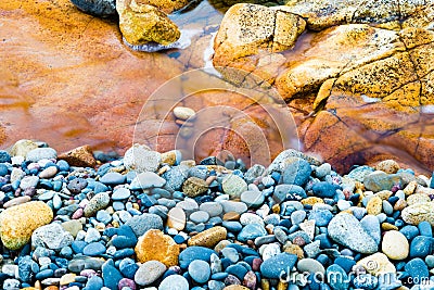 Colourful rocks and water Stock Photo