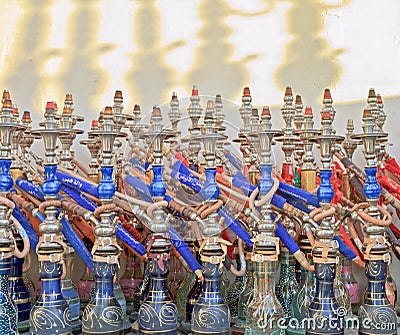 Colourful Sheesha Pipes Stock Photo