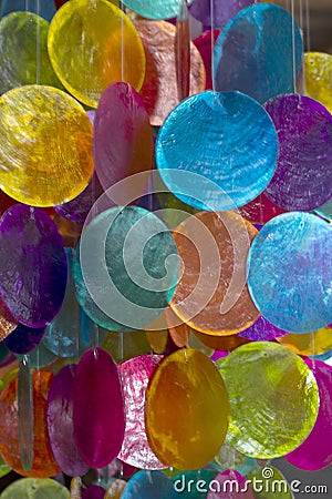 Colourful shell decorations Stock Photo