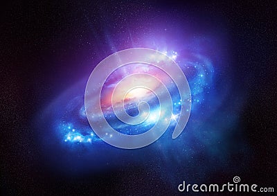 A Colourful Spiral Galaxy in Deep Space Stock Photo