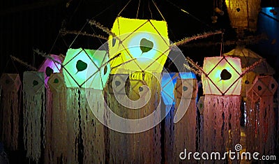 Vesak Lanterns during cuddhist vesak festival in Colombo, Srilanka Stock Photo