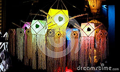 Vesak Lanterns during cuddhist vesak festival in Colombo, Srilanka Stock Photo