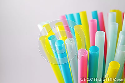 Colourful straws in many colours Stock Photo