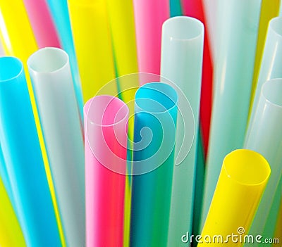 Colourful straws in many colours Stock Photo