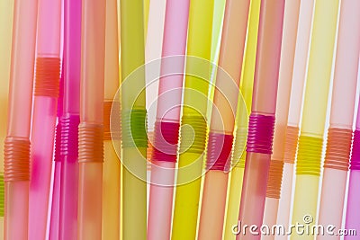 Colourful straws on a white background Stock Photo