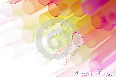 Colourful straws on a white background Stock Photo