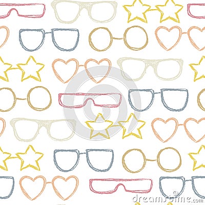 Colourful sunglasses pattern. Minimal summer concept. Vector Illustration