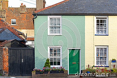 Colourful terraced houses in Southwold, a seaside town in the UK Stock Photo
