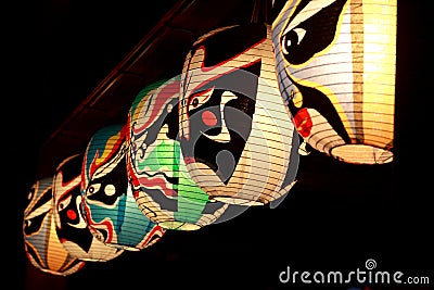 Colourful traditional Japanese light lanterns Stock Photo