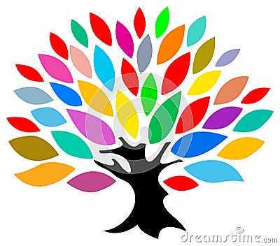 Colourful tree Vector Illustration