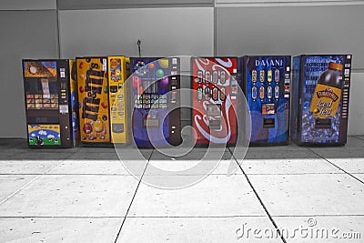 Colourful vending machines Editorial Stock Photo