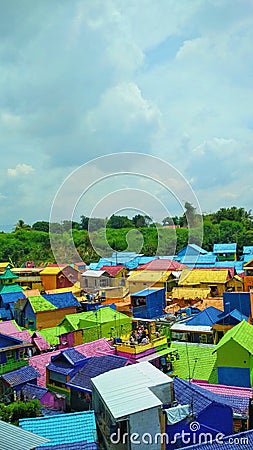 Colourful Village named Kampung Jodipan in a Middle of Malang Town Editorial Stock Photo