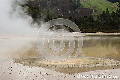 Colourful volcanic lake in Waiotapu Stock Photo