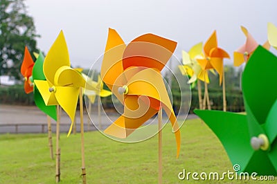 Colourful windmill pinwheel Stock Photo