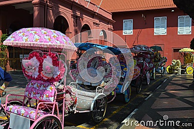 Colourfull Bicycle at Stadhuys Malacca Editorial Stock Photo