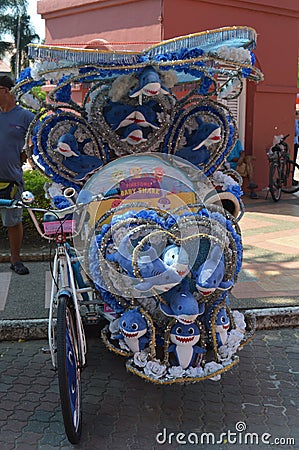 Colourfull Bicycle at Stadhuys Malacca Editorial Stock Photo