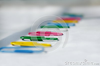 Colourfull paper clips Stock Photo