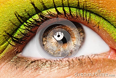 Colourfully painted eye Stock Photo