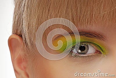 Colourfully painted eye Stock Photo