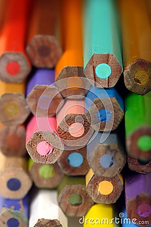 Colouring pencil ends Stock Photo